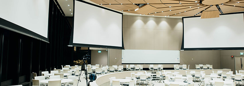 Meeting Room With Large Projector Screens
